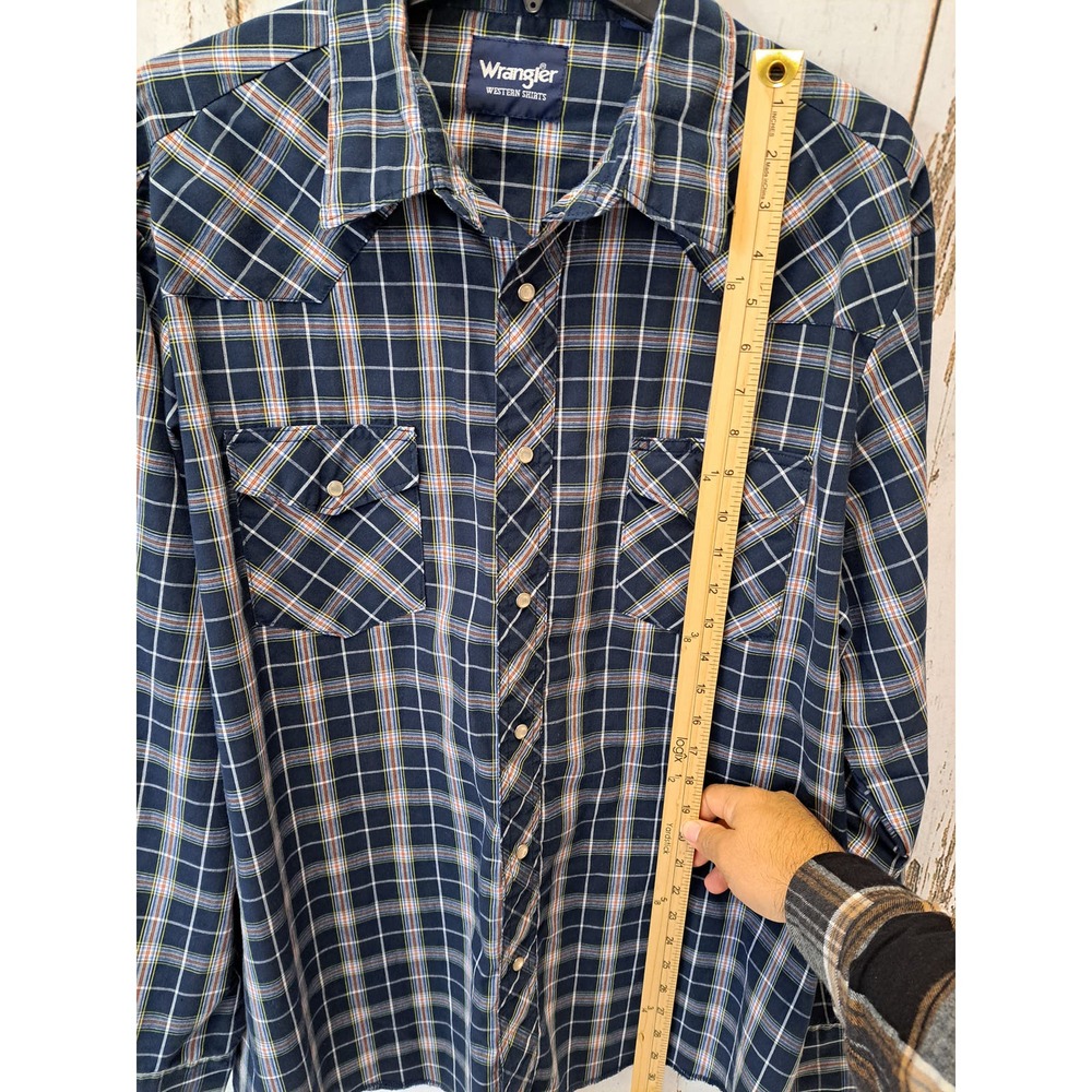 Wrangler Western Shirts Men's Long-Sleeved Button-Down Checkered Shirt - Picture 4 of 7